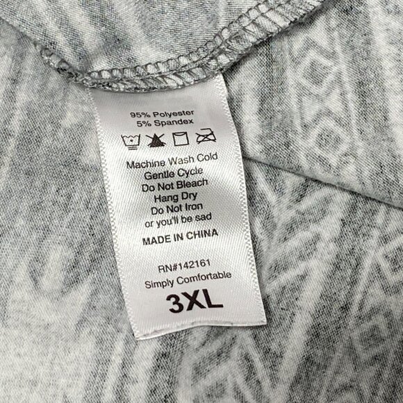 Lularoe Womens 3XL Emily Dress Aztec Print V-Neck Long Sleeve - Picture 6 of 11